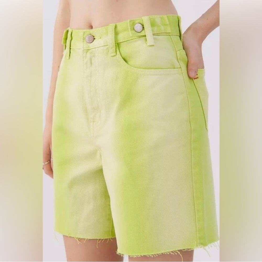 NEW BDG Urban Outfitters Denim Shorts Women 26 Neon Longline Carpenter